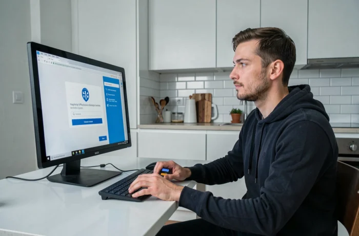 Professionnel de santé du CHU de Reims utilisant un token VPN pour accéder à Zimbra à distance