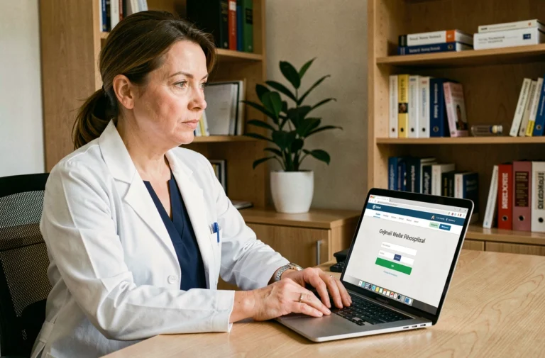 Médecin du CHU de Reims se connectant à Zimbra en télétravail depuis son bureau à domicile