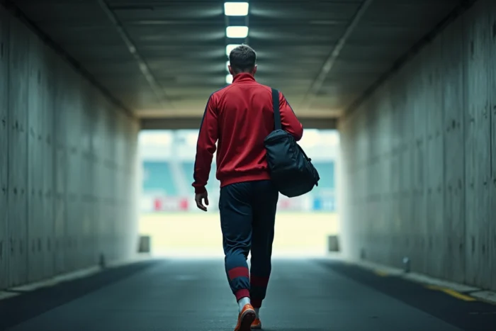 Footballeur professionnel marchant dans le tunnel d'un grand stade, illustrant le parcours et les révélations sur Eden Hazard et son club en 2026